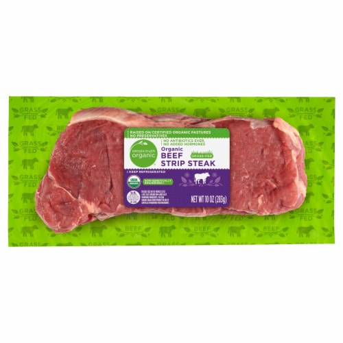 Simple Truth Organic® Grass Fed Beef Strip Steak Perspective: front