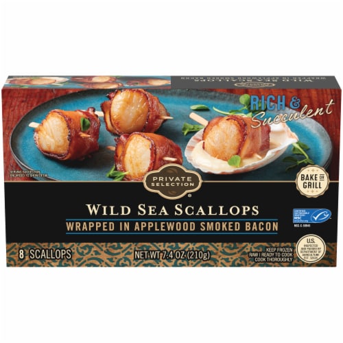 Private Selection® Applewood Smoked Bacon Wrapped Wild Sea Scallops Perspective: front
