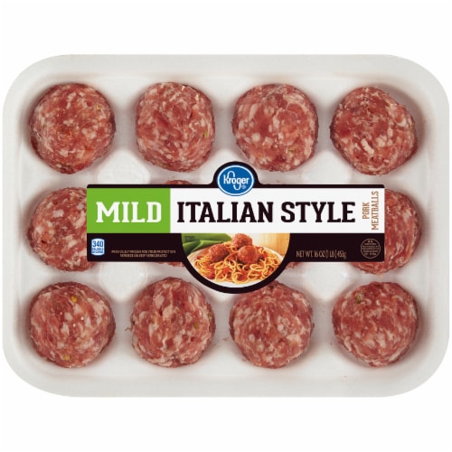 Kroger® Mild Italian Style Pork Meatballs Perspective: front