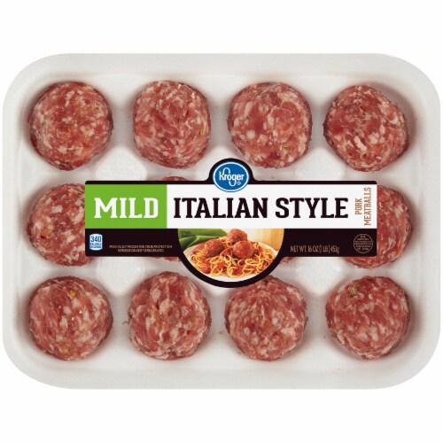 Kroger® Mild Italian Style Pork Meatballs Perspective: front