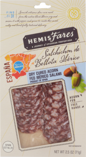 HemisFares™ Dry Cured Acorn Fed Iberico Salami Perspective: front