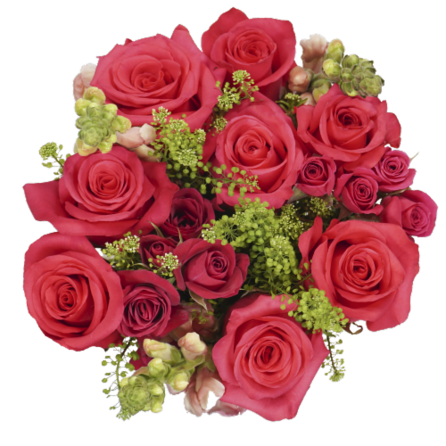 Bloom Haus™ Classic Rose Bouquet - Hot Pink Perspective: front