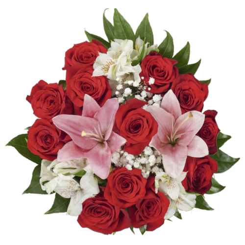 Bloom Haus™ 12 Plus Rose Bouquet - Red Perspective: front
