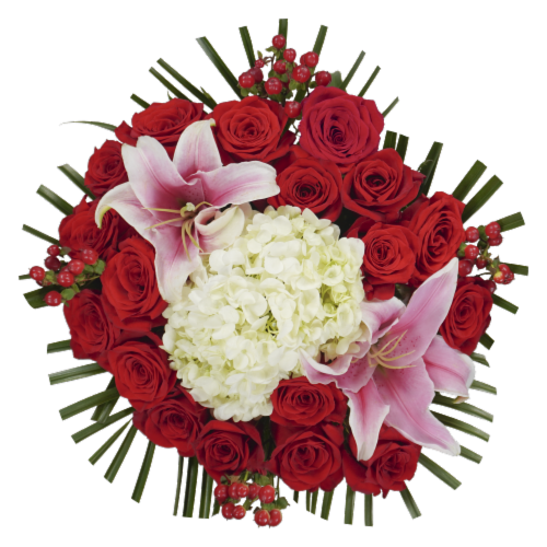 Bloom Haus 18 Plus Rose Bouquet - Red Perspective: front