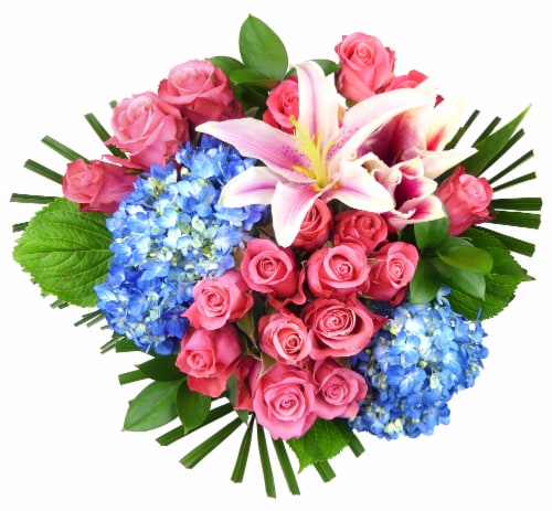 Bloom Haus 18 Plus Rose Bouquet - Hot Pink Perspective: front