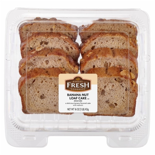 Bakery Fresh Goodness Sliced Banana Nut Loaf Cake Perspective: front