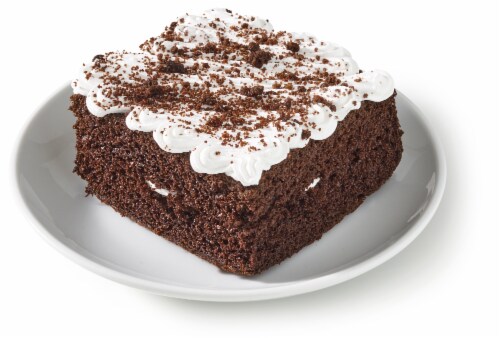 Bakery Fresh Chocolate Cake with Vanilla Whipped Icing Perspective: front