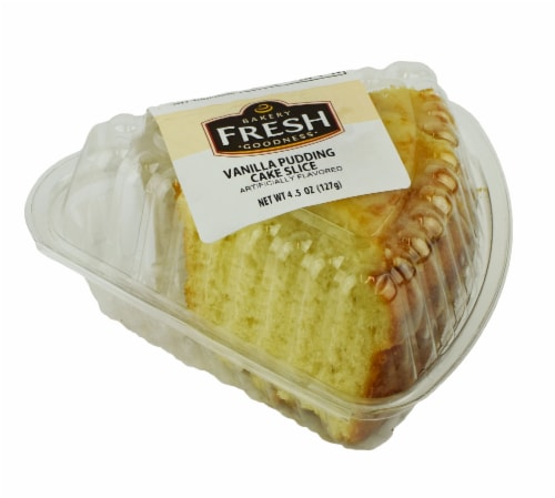 Bakery Fresh Goodness Vanilla Pudding Cake Slice Perspective: front