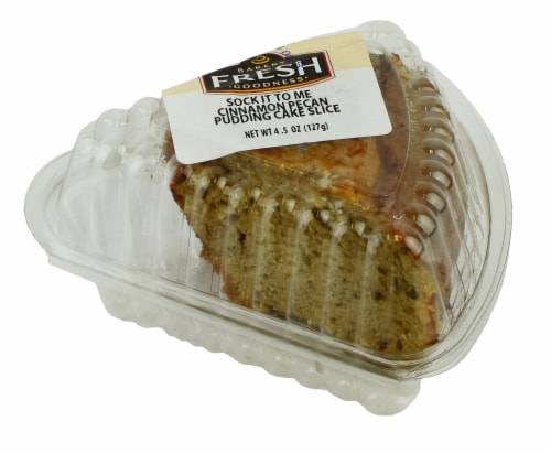 Bakery Fresh Goodness Sock It To Me Cinnamon Pecan Pudding Cake Slice Perspective: front