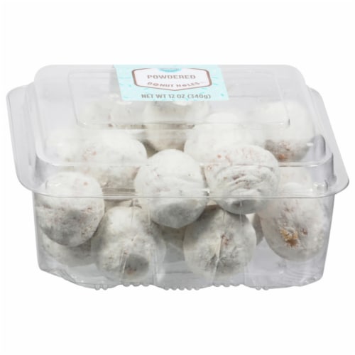 Bakery Fresh Goodness Powdered Sugar Donut Holes Perspective: front
