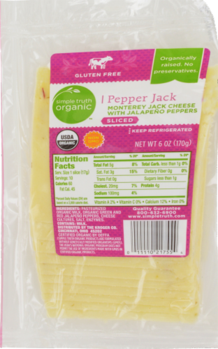 Simple Truth Organic™ Pepper Jack Sliced Cheese Perspective: front