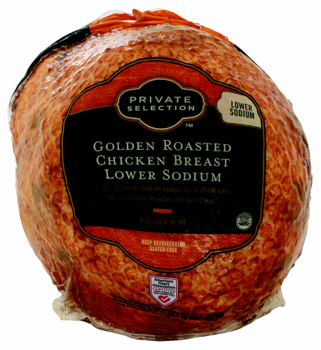Private Selection™ Grab & Go Lower Sodium Golden Roasted Chicken Breast Fresh Sliced Deli Meat Perspective: front