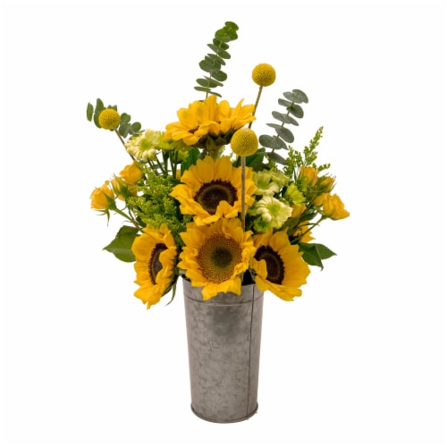 Bloom Haus™ Medium Assorted Mixed Sunflower Vase Perspective: front
