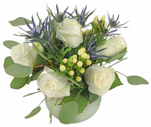 Bloom Haus™ Low Vase Trinity Floral Arrangement Perspective: front