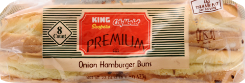 King Soopers City Market Premium Onion Hamburger Buns Perspective: front