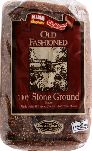 King Sooper's Old Fashion Stone Ground Wheat Bread Perspective: front