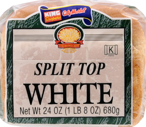 King Soopers Split Top White Bread Perspective: front