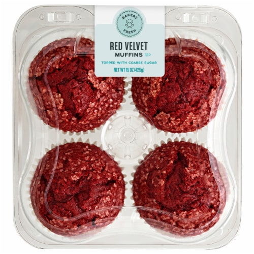Bakery Fresh Red Velvet Muffins Perspective: front