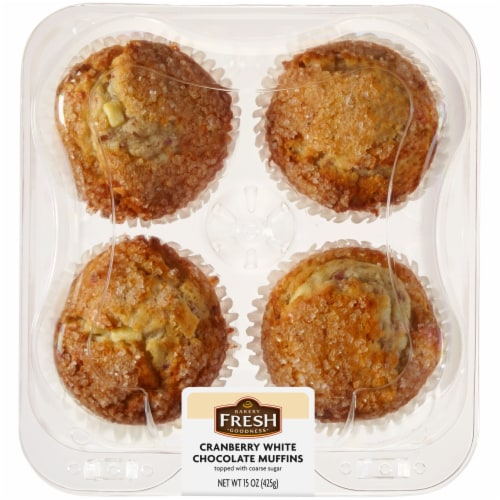 Bakery Fresh Goodness Cranberry White Chocolate Muffins Perspective: front
