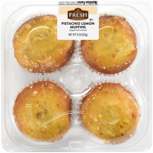 Bakery Fresh Goodness Pistachio Lemon Muffins Perspective: front