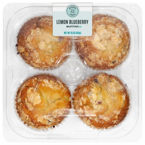 Bakery Fresh Goodness Lemon Blueberry Sugar Topping Muffins Perspective: front
