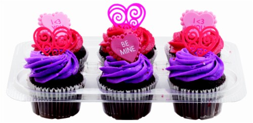 Bakery Fresh Goodness Valentine's Day Chocolate Cupcakes Perspective: front