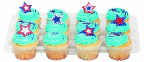 Bakery Fresh Goodness Patriotic White Cupcakes Perspective: front