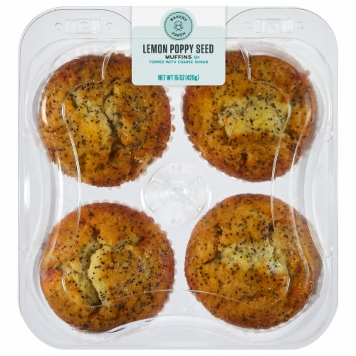 Bakery Fresh Lemon Poppyseed Muffins Perspective: front