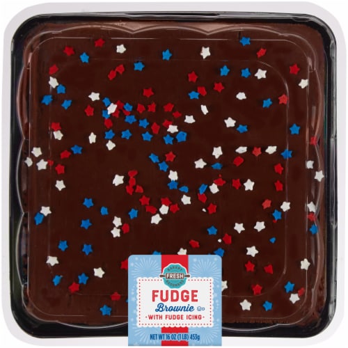 Bakery Fresh Goodness Patriotic Fudge Iced Brownie Perspective: front