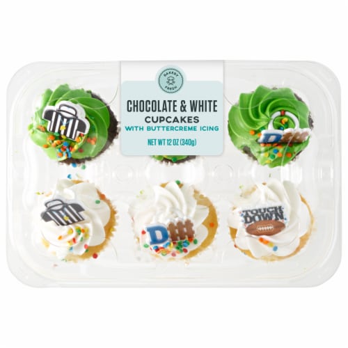 Bakery Fresh Goodness Game Day Decorated Cupcakes Perspective: front