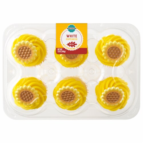 Bakery Fresh Goodness Sunflower Cupcakes - White Perspective: front