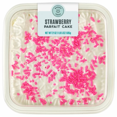 Bakery Fresh Strawberry Parfait Cake Perspective: front