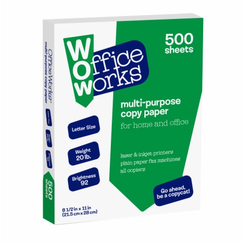 Office Works® Multi-Purpose Copy Paper - White, 500 ct / 8.5 x 11 in -  Kroger