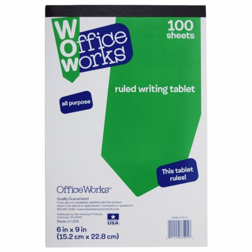 Office Works Ruled All Purpose Writing Tablet - 100 Sheets Perspective: front