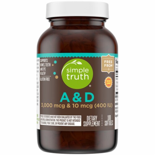 Simple Truth® Vitamin A & D Softgels Perspective: front