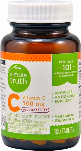 Simple Truth™ Vitamin C Plus Rose Hips Tablets 500mg 100 Count Perspective: front