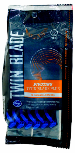 Kroger®  Pivoting Twin Blade Plus Disposable Razors for Men Perspective: front