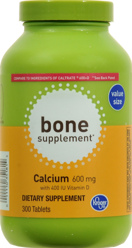 Kroger®  Calcium Bone Supplement Tablets Perspective: front