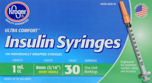 Kroger® Ultra Comfort Insulin Syringes 30g 1cc Perspective: front