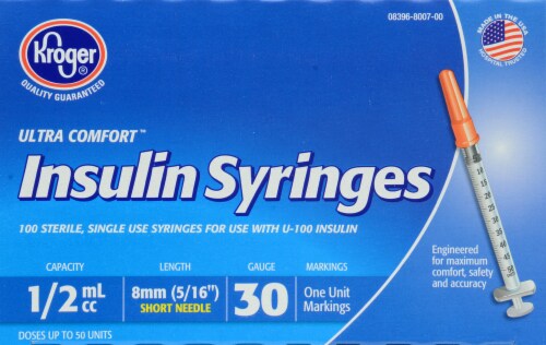 Kroger® Ultra Comfort 30g .5cc Insulin Syringes Perspective: front