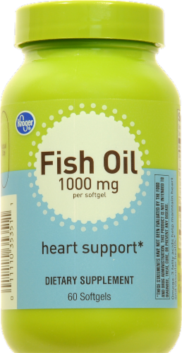 Kroger® Heart Support Fish Oil Softgels 1000mg 60 Count Perspective: front