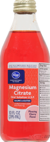 Kroger® Magnesium Citrate Cherry Liquid Laxative Perspective: front