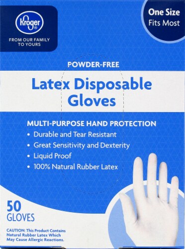 Kroger® Unpowdered Latex Disposable Gloves Perspective: front
