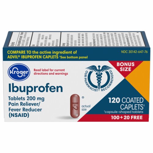 Kroger® Ibuprofen Caplets 200mg Perspective: front