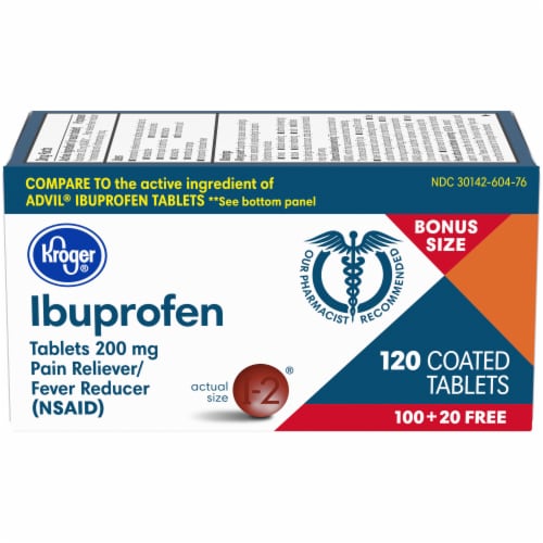 Kroger® Ibuprofen Tablets 200mg Perspective: front