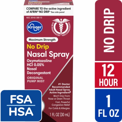Kroger® Nasal Decongestant No Drip Nasal Spray Oxymetazoline HCl, 1 fl oz