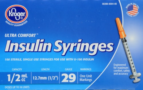 Kroger® 29g .5cc Ultra Comfort Insulin Syringes Perspective: front