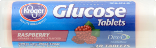 Kroger® Raspberry Glucose Tablets Perspective: front
