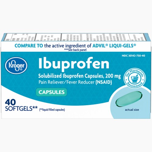 Kroger® Ibuprofen Softgels 200mg Perspective: front