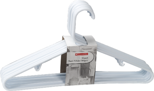 Everyday Living® Plastic Tubular Hangers - White Perspective: front